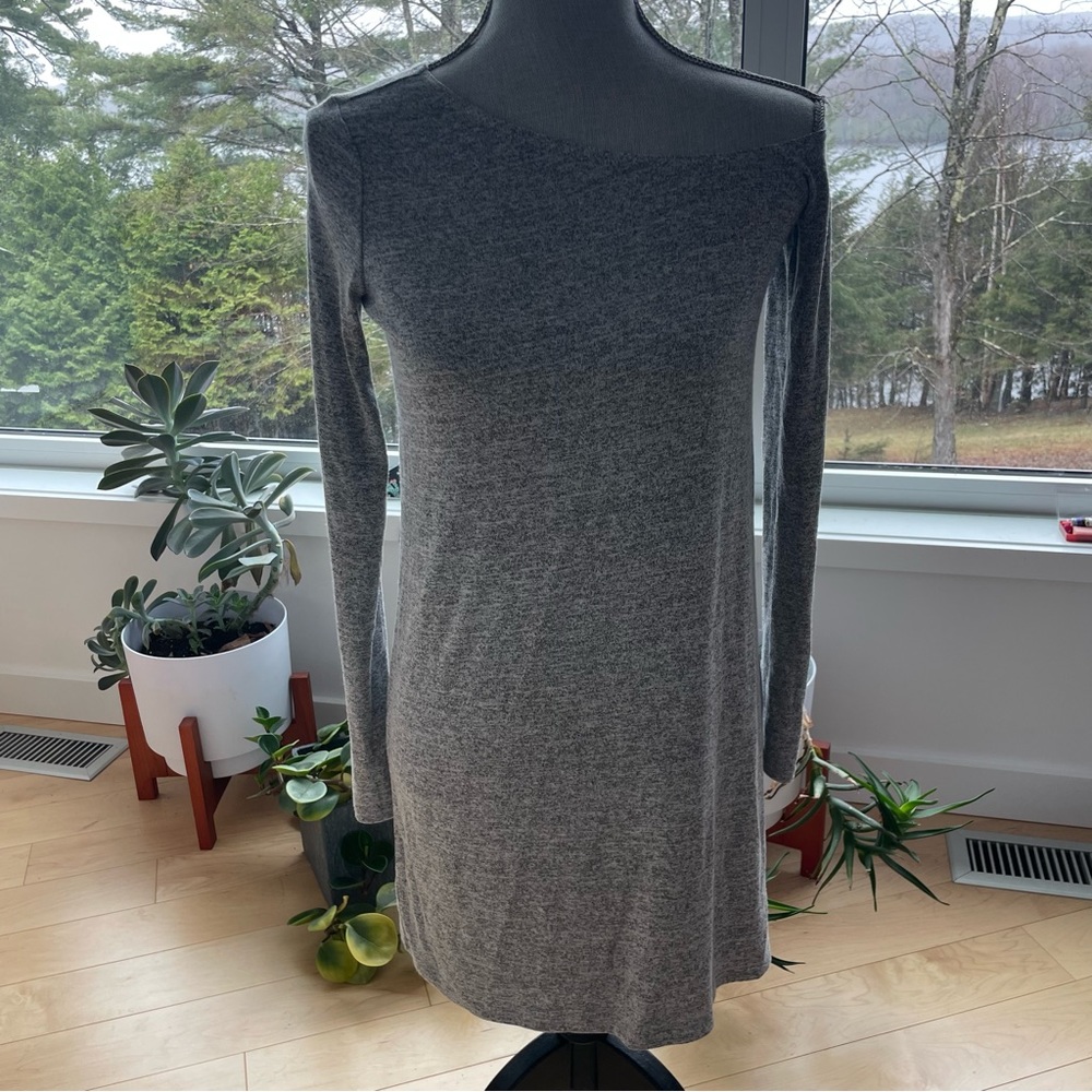 One off shoulder grey asymmetrical shirt dress
